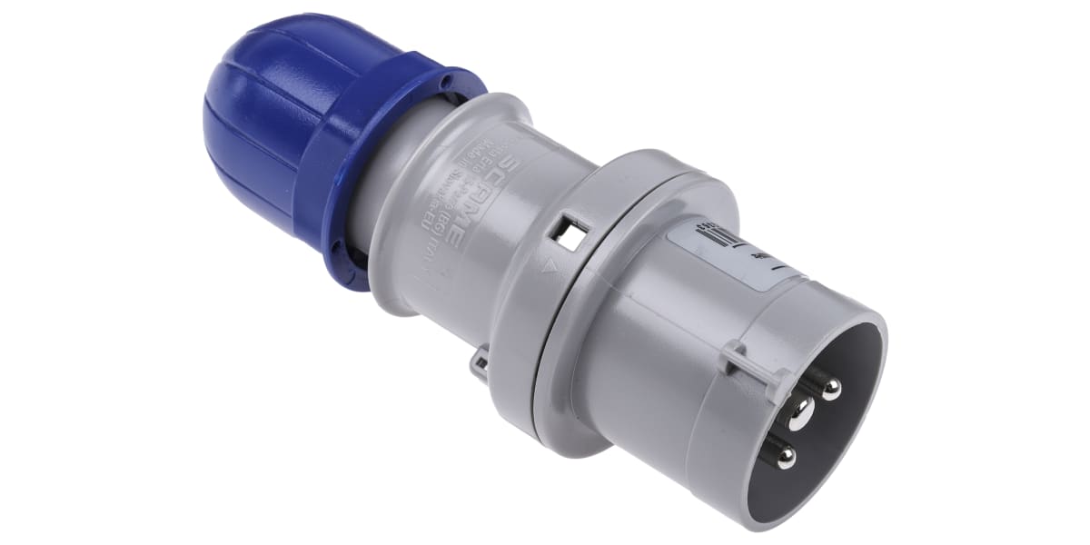 Product image for Scame IP44 Blue Cable Mount 2P+E Industrial Power Plug, Rated At 16A, 230.0 V