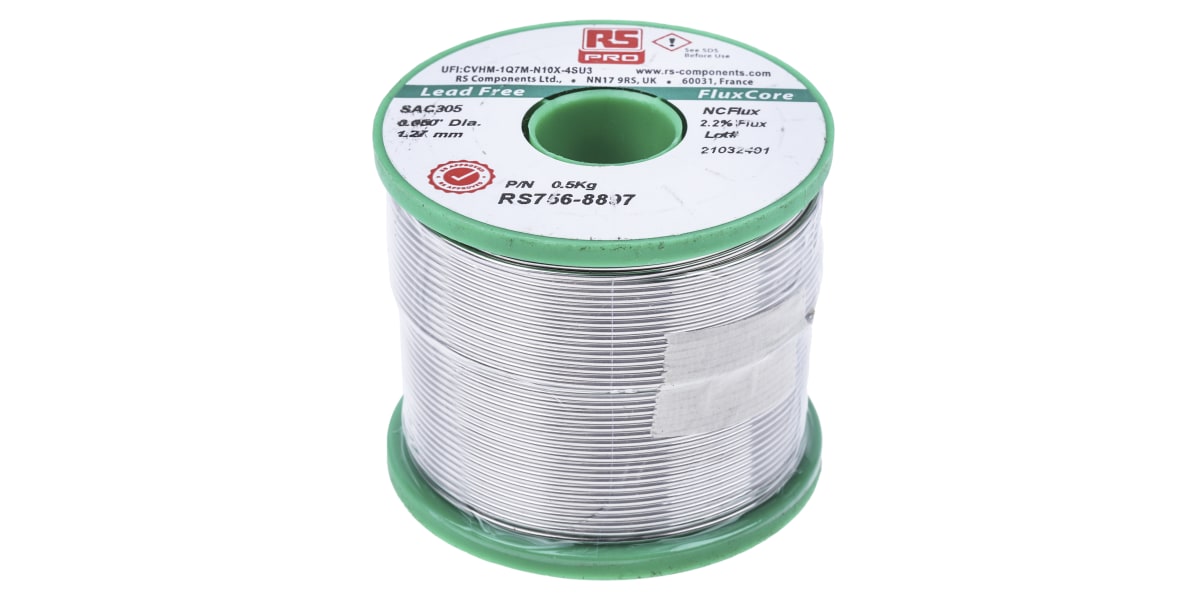 Product image for RS PRO Wire, 1.27mm Lead Free Solder, 217°C Melting Point