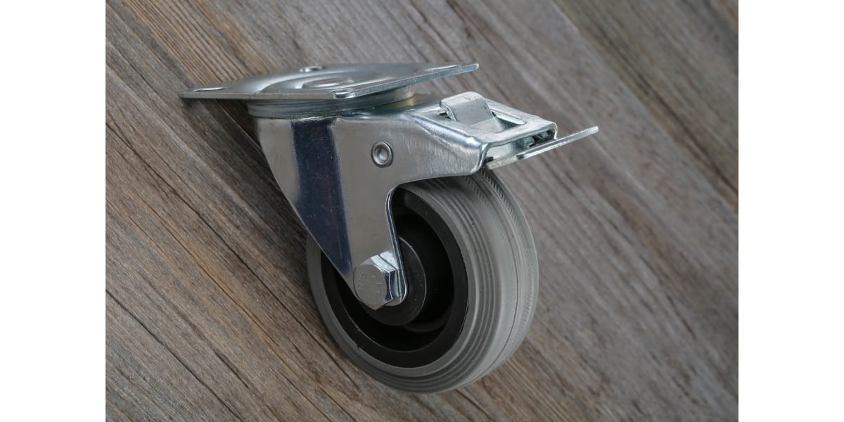 Product image for SWIVEL CASTOR, 75MM, 70KG, W/BRAKE