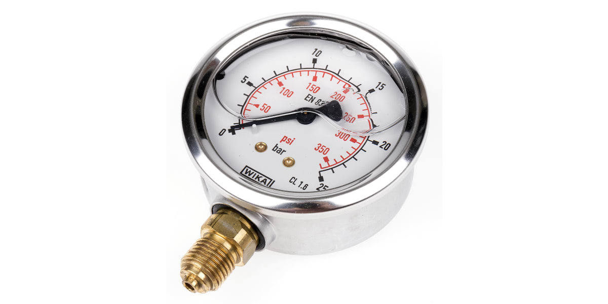 Product image for PRESSURE GAUGE,63MM DIA 0-25 BAR