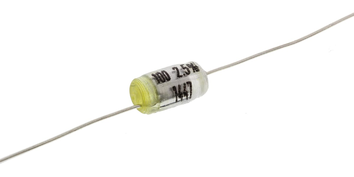 Product image for Polystyrene axial capacitor,100pF 160Vdc