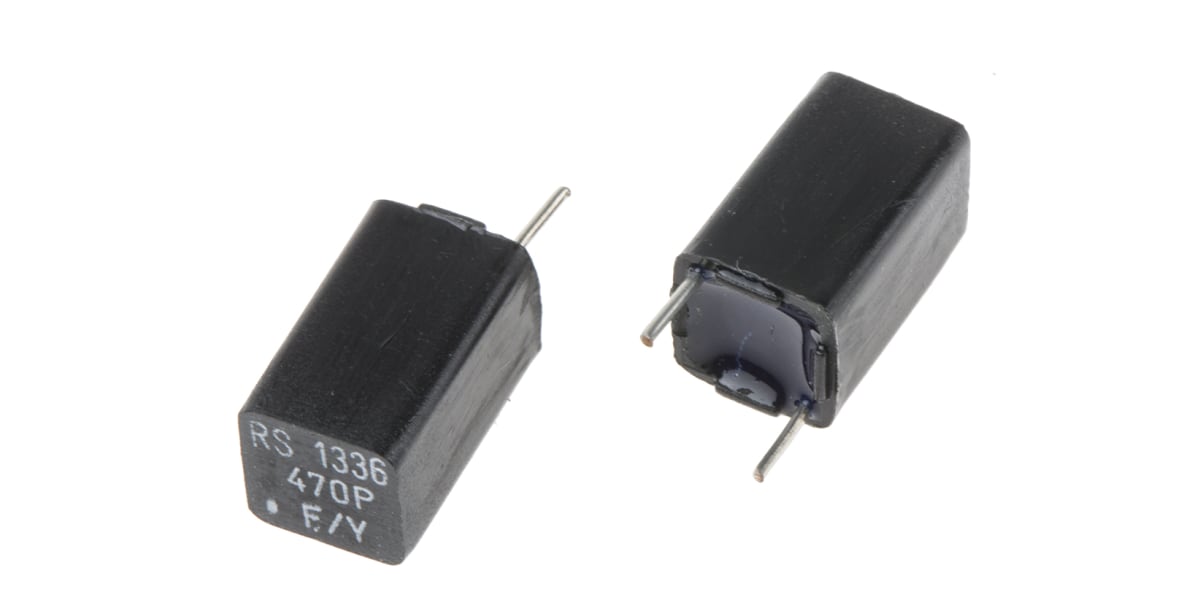 Product image for EXFS polystyrene capacitor,470pF 63Vdc