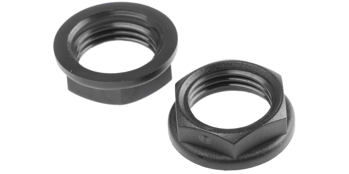 Product image for Nylon black locknut,M16 6.7mm T 19mm A/F