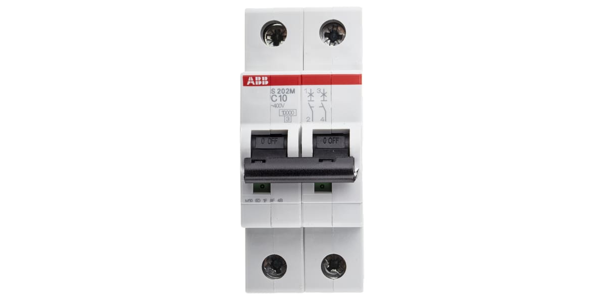 Product image for S200 MCB 10A 2 Pole Type C 10kA