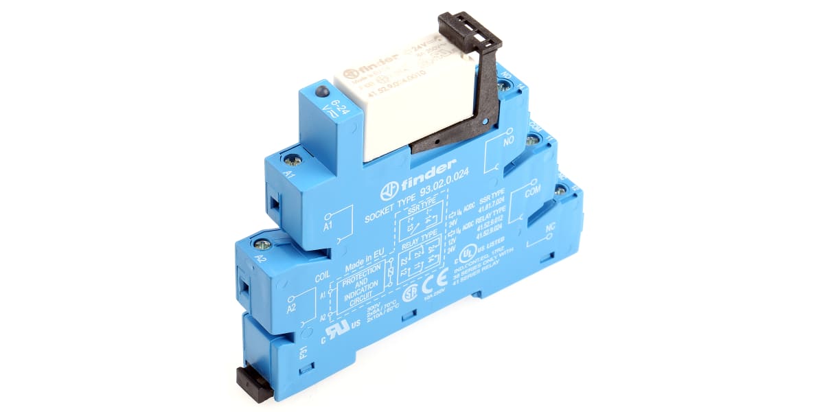 Product image for DPDT 8A interface relay, 24Vac/dc coil