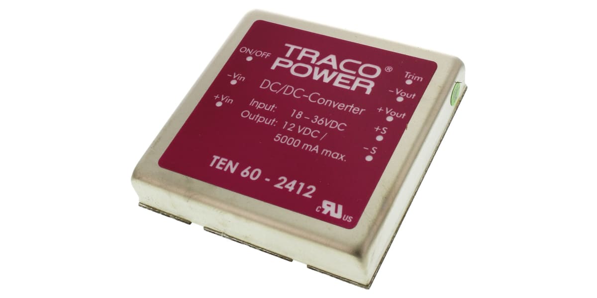 Product image for TEN60-2412 DC-DC, 18-36V in 12V out,60W