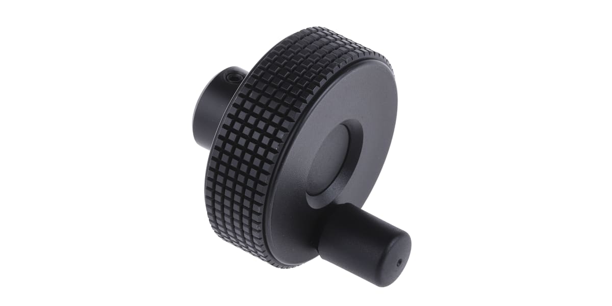 Product image for KNURLED BLACK POLYMER HANDWHEEL,60MM DIA