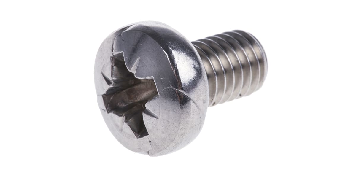 Product image for A4 s/steel cross pan head screw,M6x10mm