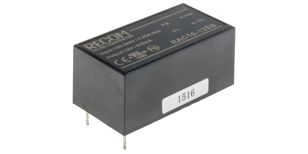 Product image for RAC10-12SB PCB MOUNT SMPSU,12V 10W