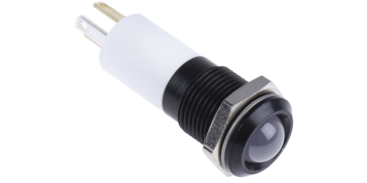 Product image for 14mm tri-colour LED black chrome,24Vdc