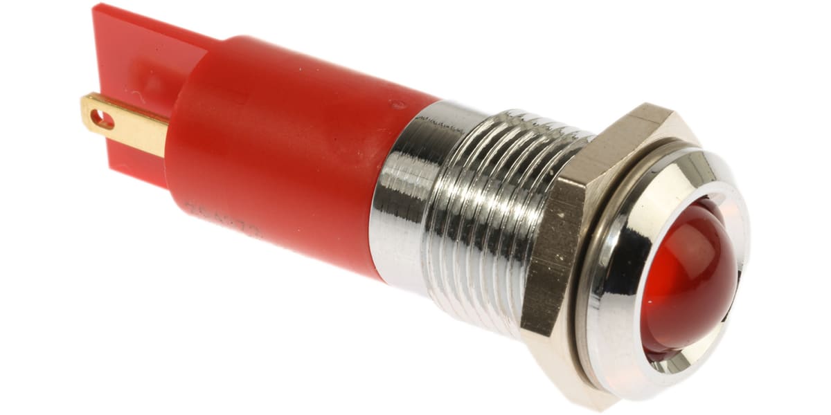 Product image for 14.5mm red neon panel indicator,240Vac