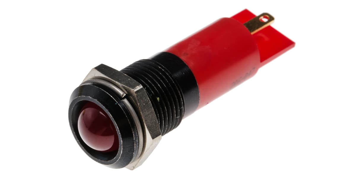 Product image for 14mm red LED panel indicator,24Vac