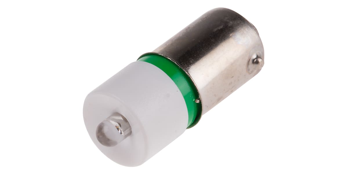 Product image for T10x25 BA9s 3 green LED cluster,24Vac/dc