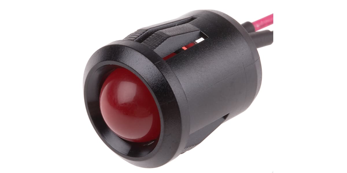 Product image for 14mm redflashing LED black plastic,24Vdc