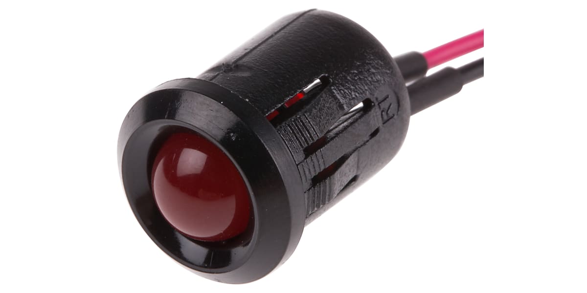 Product image for 12mm redflashing LEDpanelindicator,12Vdc