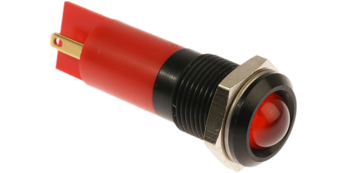 Product image for 14.5mm red neon panel indicator,240Vac