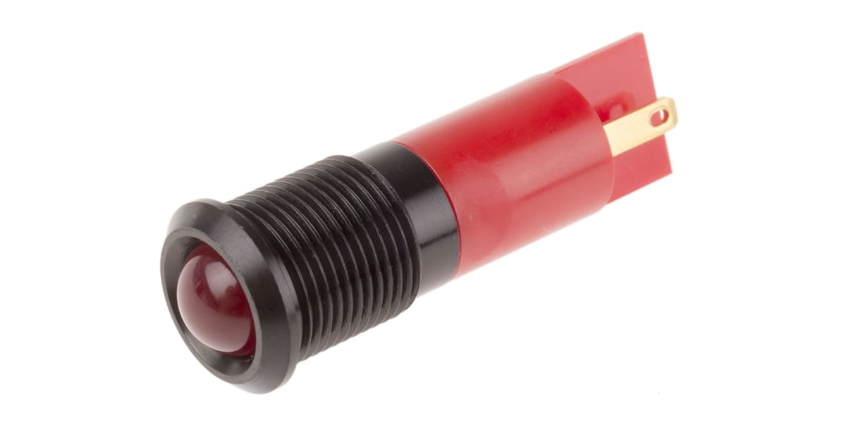 Product image for 14mm IP67 red LED panel indicator,110Vac