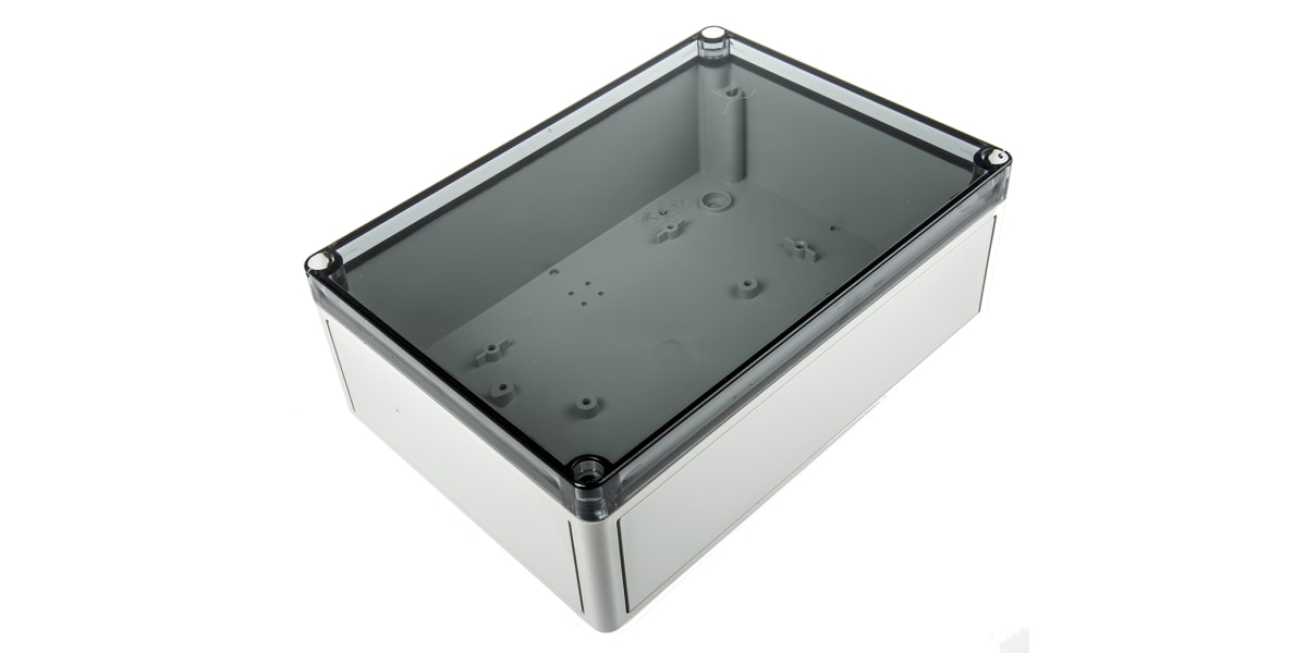 Product image for IP66 BOX WITH CLEAR LID,254X180X90MM