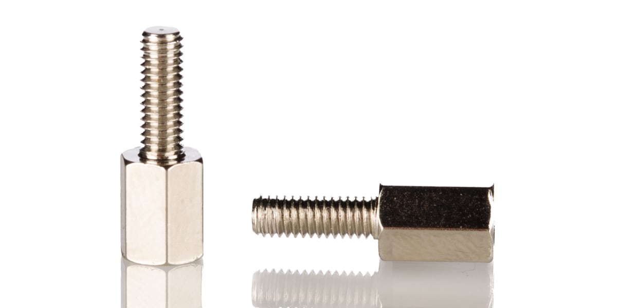 Product image for Brass M-F threaded hex spacer,M3x6mm