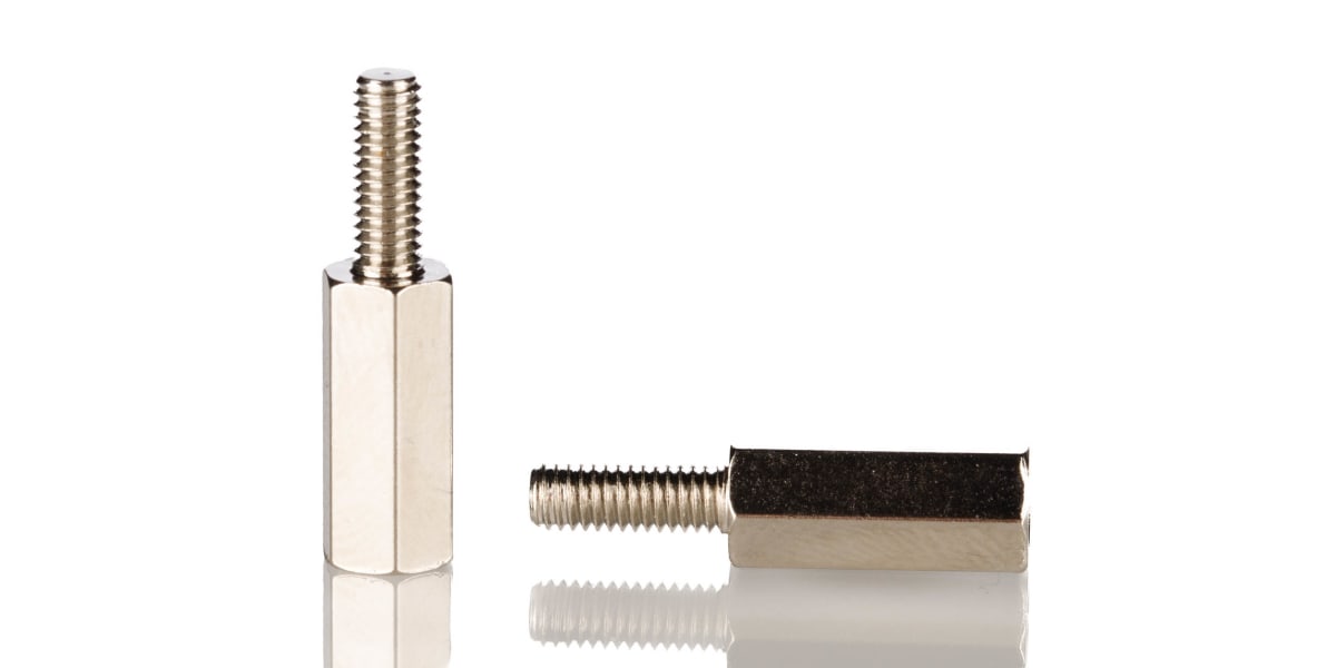 Product image for Brass M-F threaded hex spacer,M3x18mm