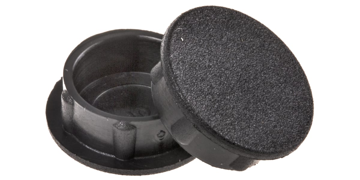 Product image for BLACK MATT PLAIN KNOB CAP,15MM DIA