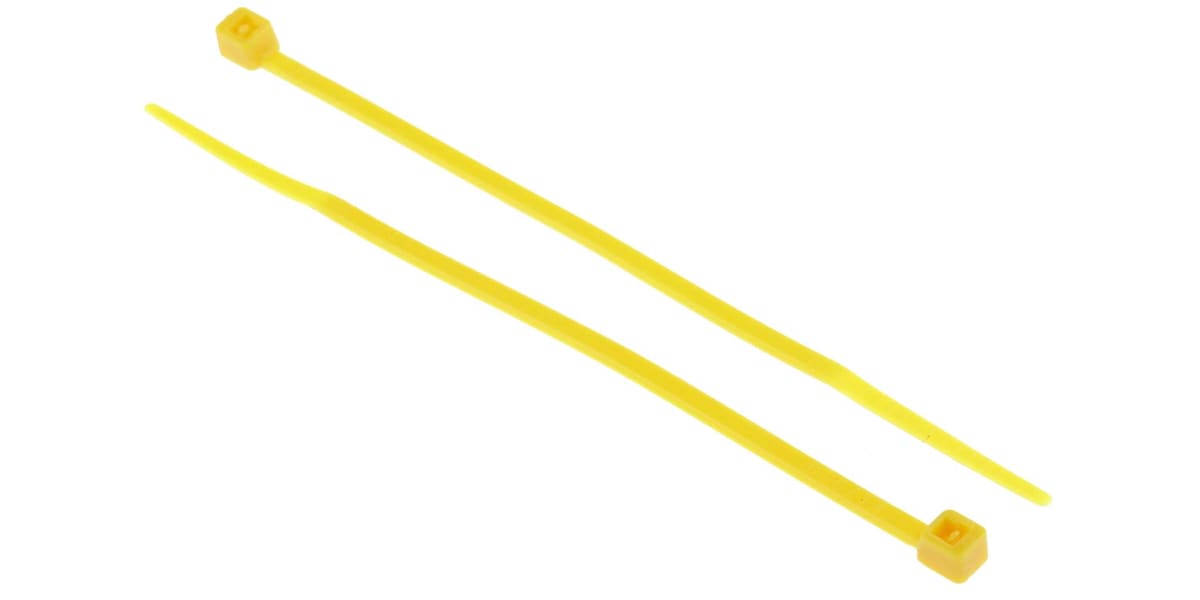 Product image for Yellow nylon 6.6 cable tie,100x2.5mm