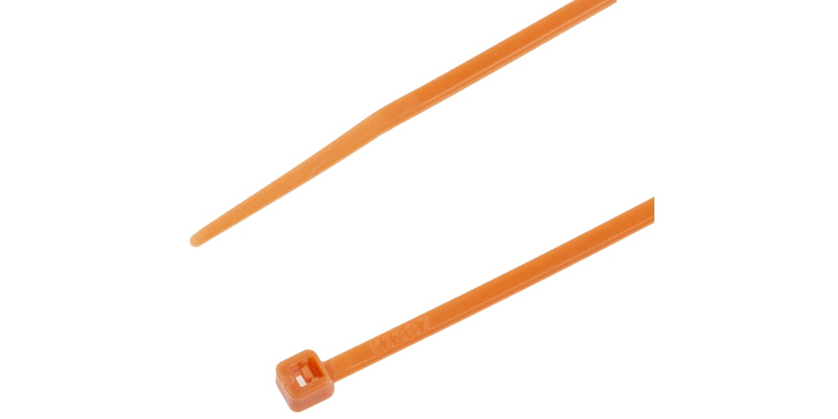 Product image for Orange nylon 6.6 cable tie,200x2.5mm