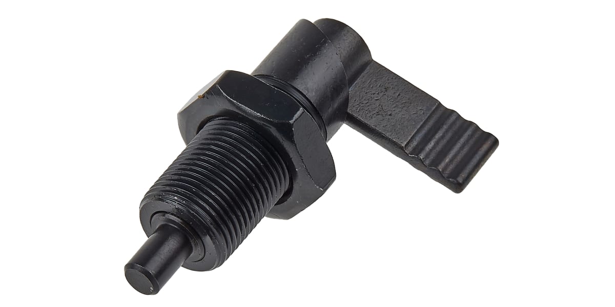 Product image for Index plunger,cam action,l/nut,steel,8mm