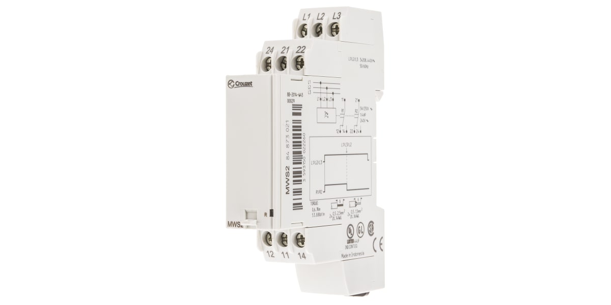 Crouzet Phase Monitoring Relay With DPDT Contacts, 3 Phase - RS