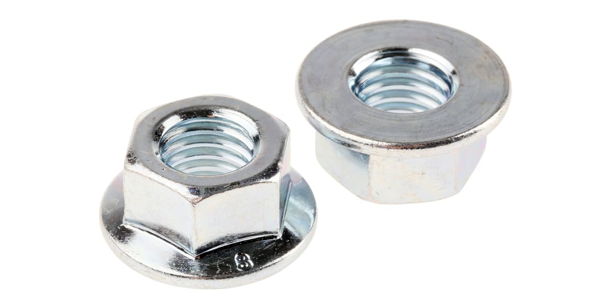 Product image for Zinc plated steel plain flange nut,M10