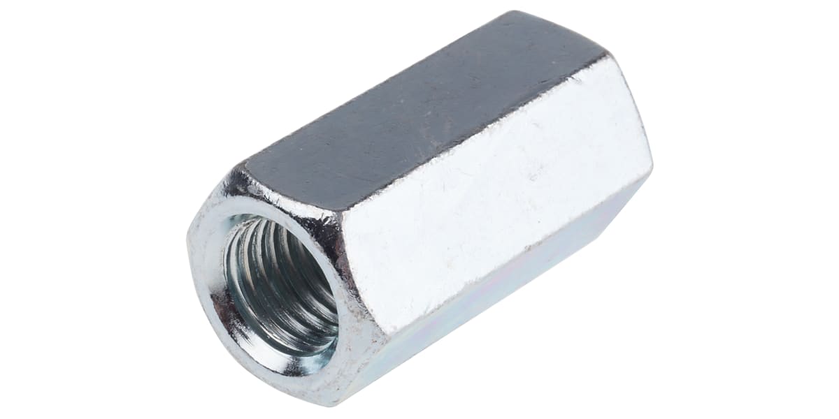 Product image for ZnPt steel hex connecting nut,M16x48mm