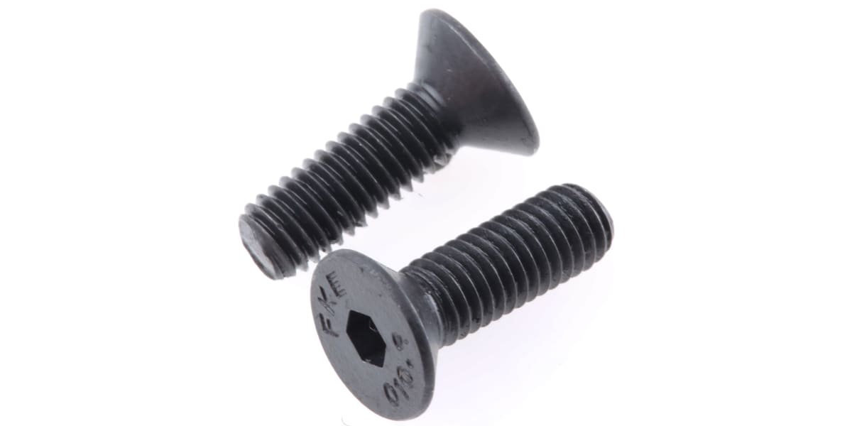 Product image for Blk steel hex skt csk head screw,M5x16mm