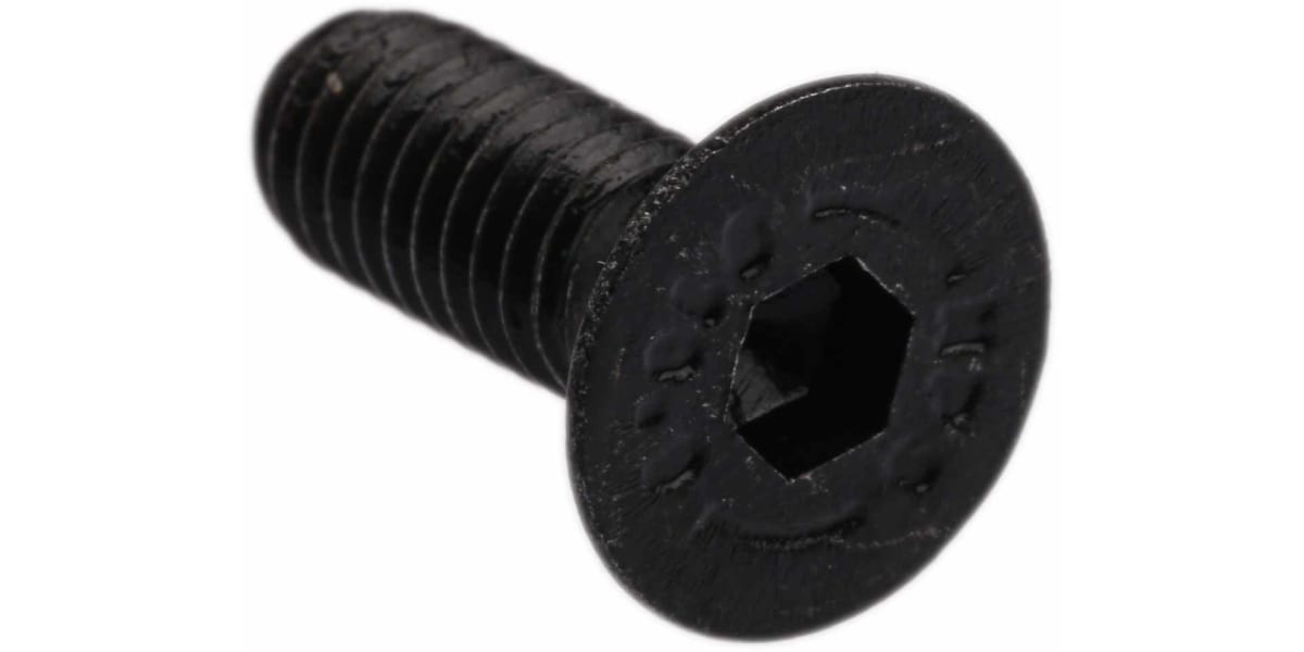 Product image for Blk steel hex skt csk head screw,M6x16mm