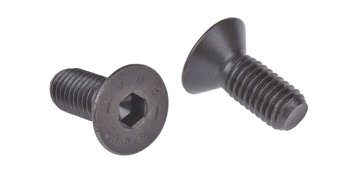 Product image for Blk steel hex skt csk head screw,M8x20mm