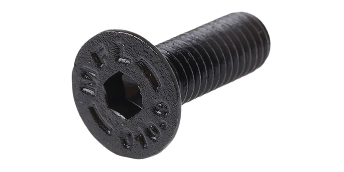Product image for Blk steel hex skt csk head screw,M8x25mm