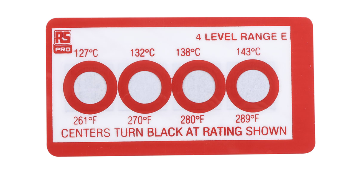 Product image for 4 level temp sensitive label,127-143degC