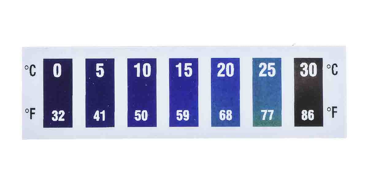 Product image for 7 level temp sensitive label, 0to30degC