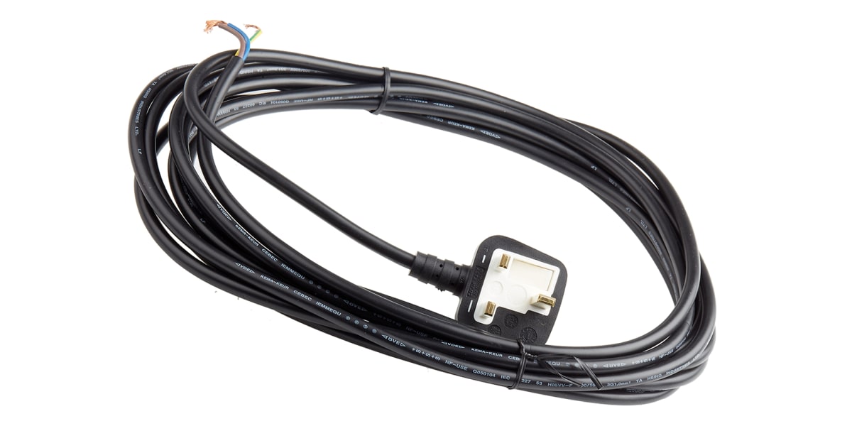 Product image for Power Cord UK BS1363 one end 6m