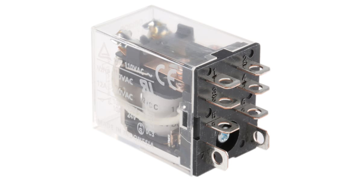 Product image for DPDT mini plug-in relay,10A 12Vdc coil