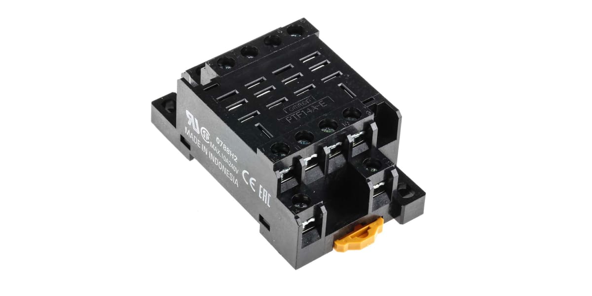 Product image for 4 pole DIN/surface mount relay base