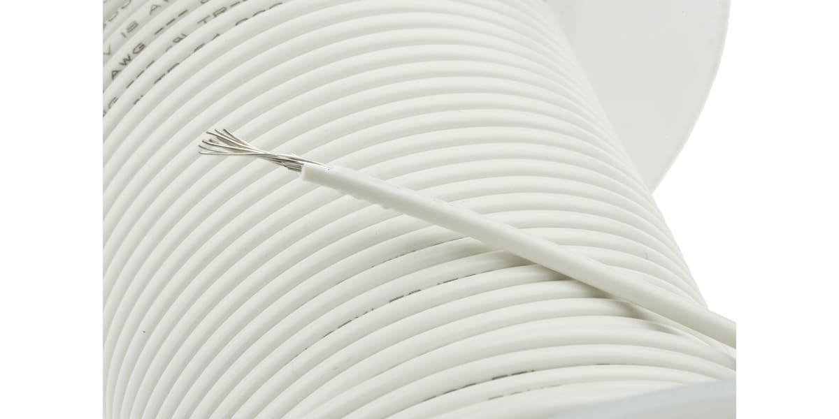 Product image for Wire 18 AWG PVC 300V UL1007 White 30m