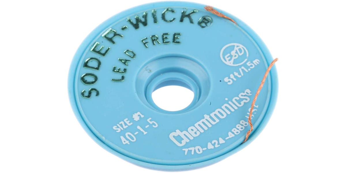 Product image for LEAD FREE DESOLDERING WICK, 0.8MM X 1.5M