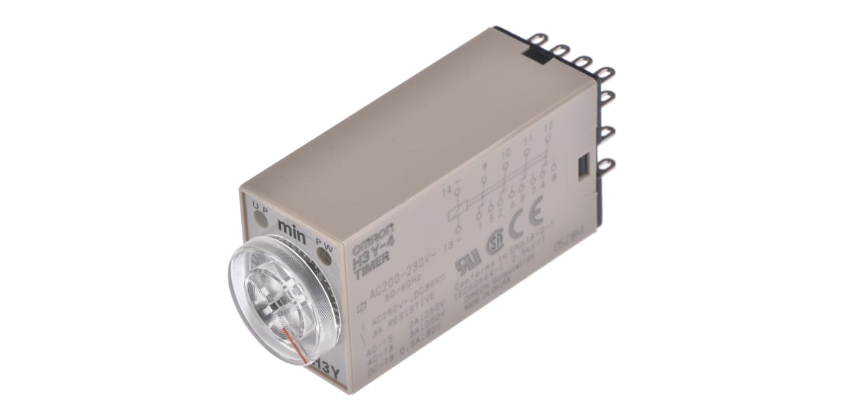 Product image for 4PDT min ondelay timer,1-30min 240Vac/3A