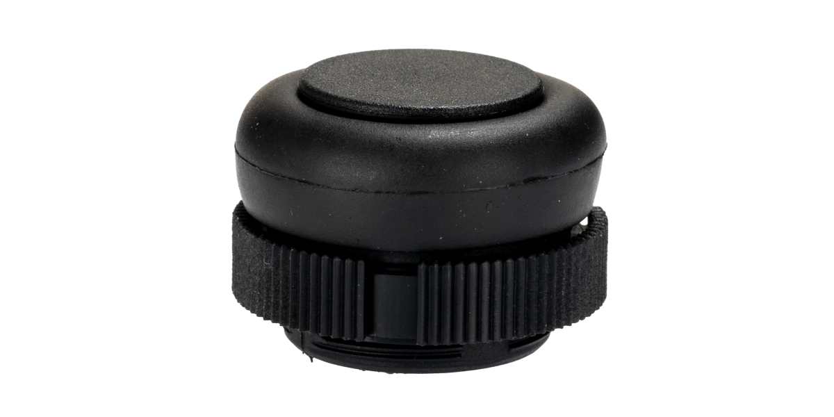 Product image for Round black head for push button, booted