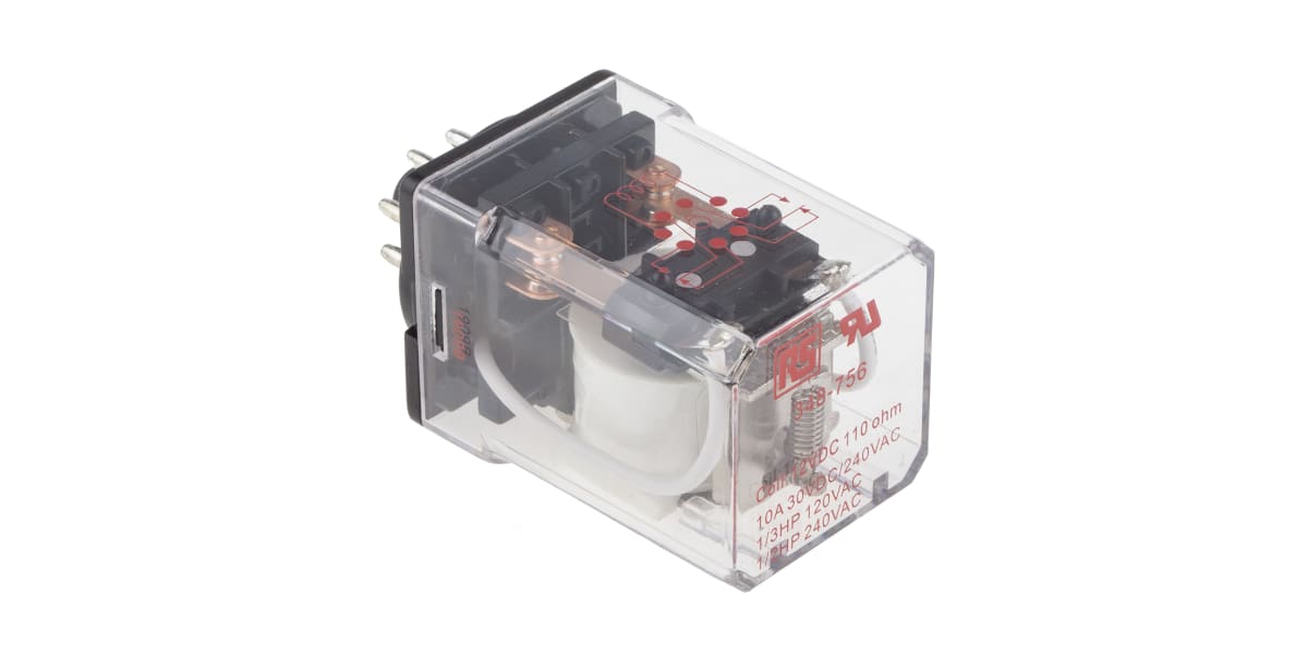 Product image for 8 pin DPCO plug-in relay,10A 12Vdc coil