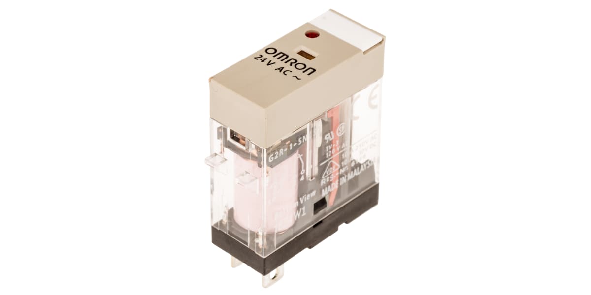 Product image for SPDT plug-in power relay,10A 24Vac coil