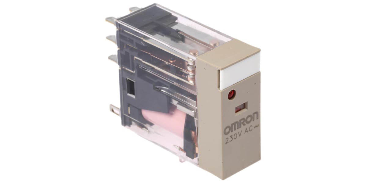 Product image for DPDT plug-in power relay,5A 230Vac coil