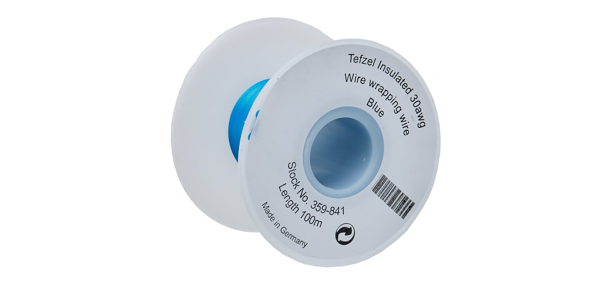 Product image for Blue Tefzel(R) wrapping wire,30awg 100m