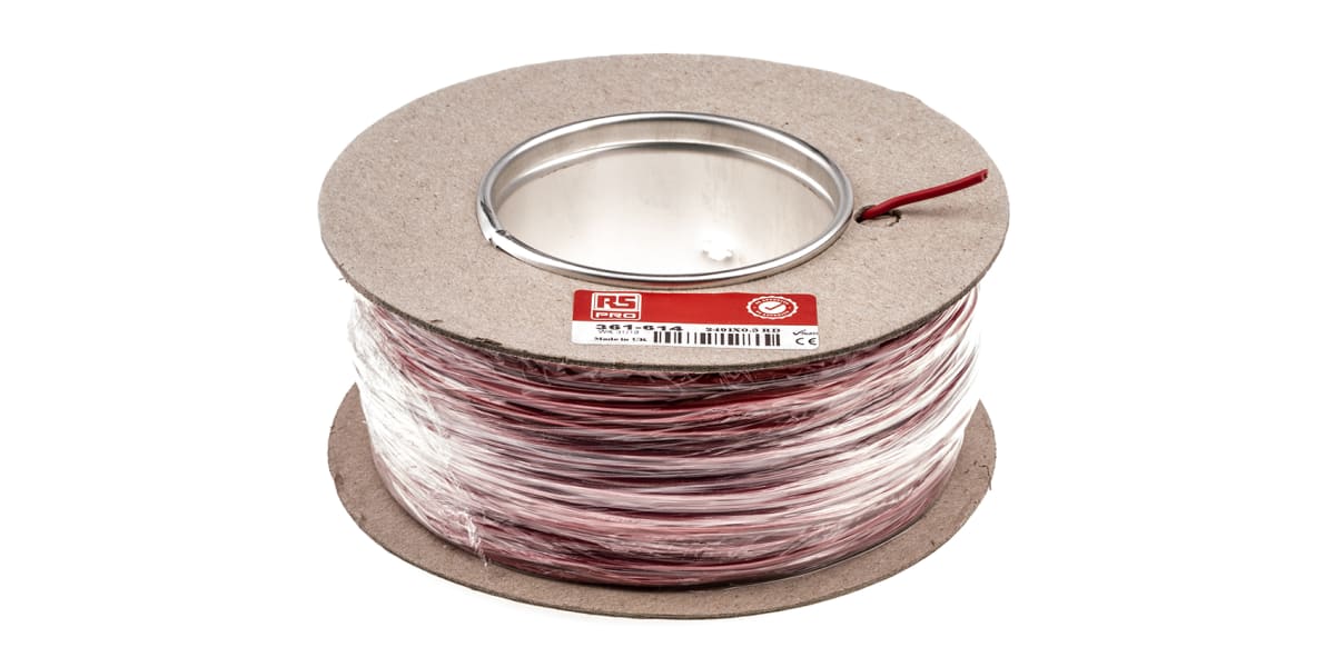 Product image for 2491X red equipment wire,0.5sq.mm 100m