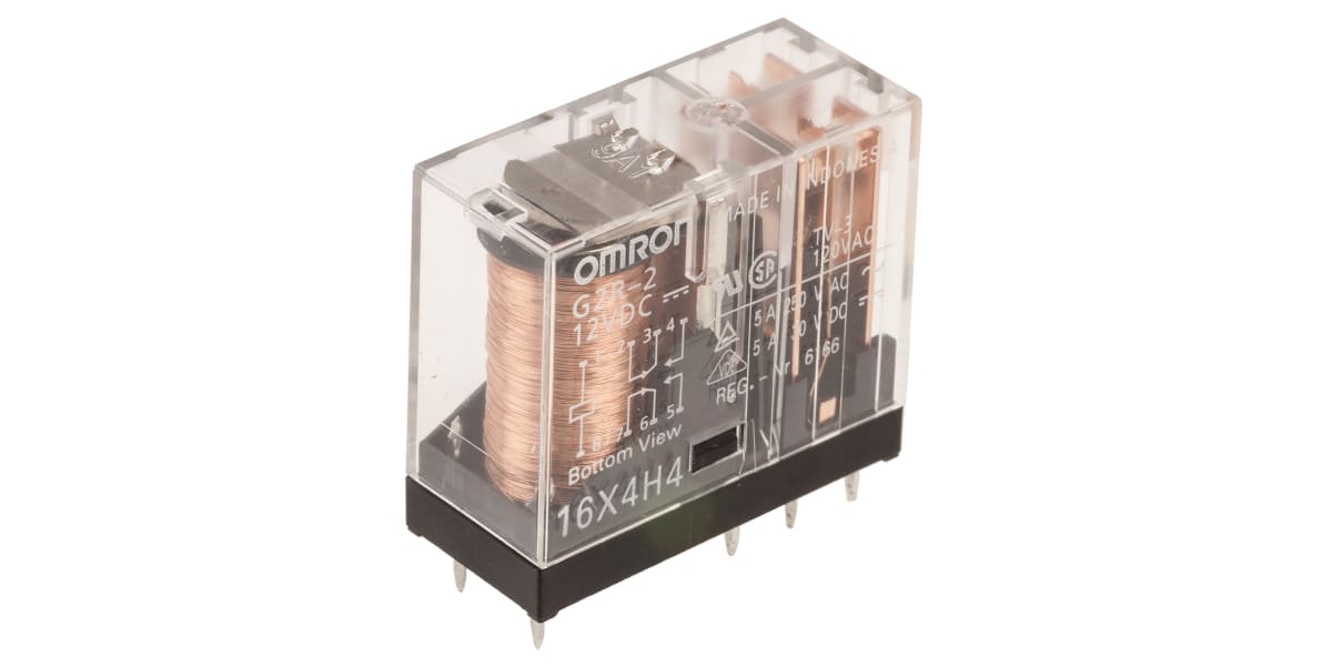 Product image for DPDT PCB POWER RELAY,5A 12VDC COIL